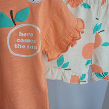 Load image into Gallery viewer, Baby Girls Orange Shorts Sets x2