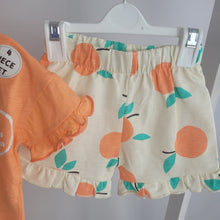 Load image into Gallery viewer, Baby Girls Orange Shorts Sets x2