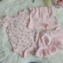 Load image into Gallery viewer, Baby Girls Pink Floral Print 3 Piece Set