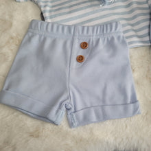 Load image into Gallery viewer, Baby Boys Blue Stripe Shorts Set