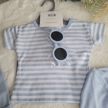 Load image into Gallery viewer, Baby Boys Blue Stripe Shorts Set