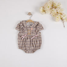 Load image into Gallery viewer, Baby Girls Plaid Bear Romper