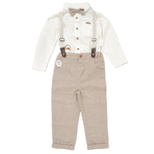 Load image into Gallery viewer, Baby Boys Bodysuit Shirt With Bow Tie & Pant With Braces