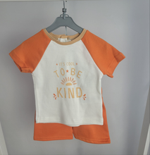 Load image into Gallery viewer, Baby Boys Orange Cool To Be Kind Shorts Set