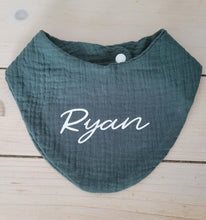 Load image into Gallery viewer, Personalised Muslin Bandana Bibs