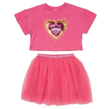 Load image into Gallery viewer, Girls Heart T-Shirt & Tutu Skirt Outfit