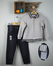 Load image into Gallery viewer, Boys 2-Piece Sweatshirt and Denim Pants Set
