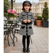 Load image into Gallery viewer, Girls Two Piece Dogtooth Embossed Jacket & Skirt Set with Hat