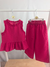 Load image into Gallery viewer, Girls Hot Pink Gingham Set