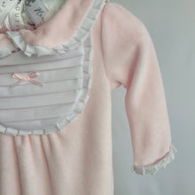 Load image into Gallery viewer, Baby Girls Pleated Bib Velour All In One