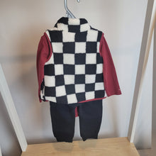 Load image into Gallery viewer, Boys Checkerboard Gilet, Bodysuit & Jog Pant Outfit