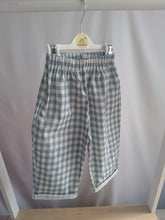 Load image into Gallery viewer, Blue Gingham Lightweight Trousers