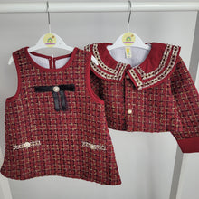 Load image into Gallery viewer, Red Tweed Dress and Jacket Set