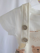 Load image into Gallery viewer, Cream Teddy Bear Dungarees