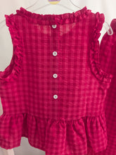 Load image into Gallery viewer, Girls Hot Pink Gingham Set