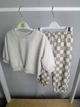 Load image into Gallery viewer, Neutral Checkerboard Jogger Set