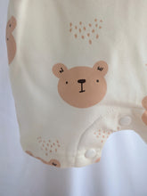 Load image into Gallery viewer, Cream Teddy Bear Dungarees