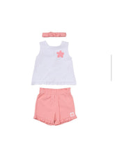 Load image into Gallery viewer, Baby Girls Pink Shorts Set inc Headband