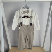Load image into Gallery viewer, Baby Boys Bodysuit Shirt With Bow Tie & Pant With Braces