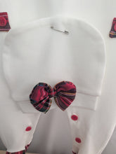 Load image into Gallery viewer, White/Red Tartan Babygrow and Hat