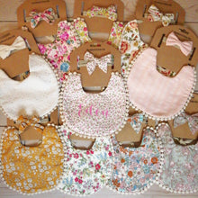 Load image into Gallery viewer, Personalised Baby Bib and Matching Bow Headband