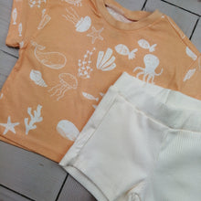 Load image into Gallery viewer, Sea-Life T-shirt and ribbed shorts set