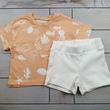 Load image into Gallery viewer, Sea-Life T-shirt and ribbed shorts set