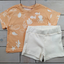 Load image into Gallery viewer, Sea-Life T-shirt and ribbed shorts set