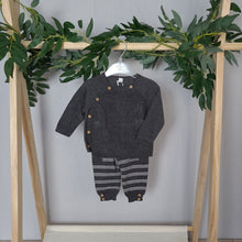 Load image into Gallery viewer, Baby boys charcoal cable knit set