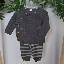 Load image into Gallery viewer, Baby boys charcoal cable knit set