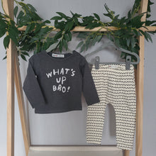 Load image into Gallery viewer, Grey and White What's Up Bro Minoti Set
