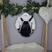 Load image into Gallery viewer, Bottle Green Luxury Velour Romper Set
