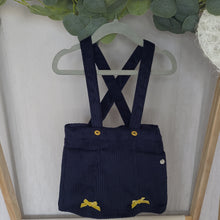 Load image into Gallery viewer, Girls Cord Organic Cotton Navy Pinafore