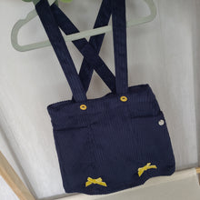 Load image into Gallery viewer, Girls Cord Organic Cotton Navy Pinafore
