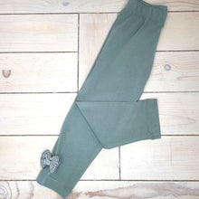 Load image into Gallery viewer, Green Organic Cotton Leggings With Bow