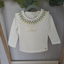Load image into Gallery viewer, Girls Organic Cotton Love Embroidered Top