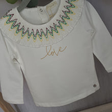 Load image into Gallery viewer, Girls Organic Cotton Love Embroidered Top