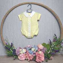 Load image into Gallery viewer, Lemon lace romper