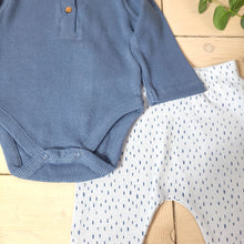 Load image into Gallery viewer, 2 Piece Dusty Blue Ribbed Legging Set