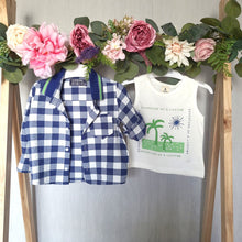 Load image into Gallery viewer, Boys Blue Check Shirt and Vest Set