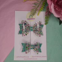 Load image into Gallery viewer, Big Sis, Lil Sis Bows-Toucan/Green