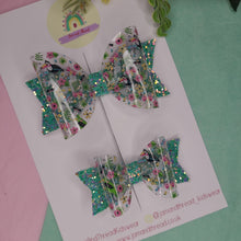 Load image into Gallery viewer, Big Sis, Lil Sis Bows-Toucan/Green