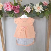 Load image into Gallery viewer, Girls Frilly Bow T-Shirt & Shorts Set