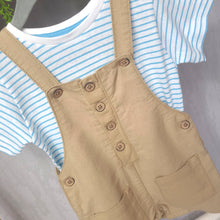 Load image into Gallery viewer, Neutral Linen Style Dungaree Set