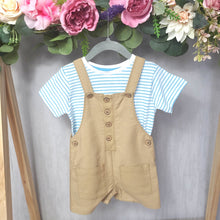Load image into Gallery viewer, Neutral Linen Style Dungaree Set