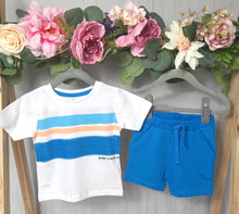 Load image into Gallery viewer, Minoti Blue and White T-Shirt And Short Set
