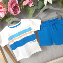 Load image into Gallery viewer, Minoti Blue and White T-Shirt And Short Set