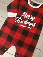 Load image into Gallery viewer, Merry Christmas Check Onesie