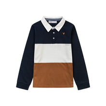 Load image into Gallery viewer, Navy and Tan Rugby Shirt