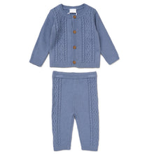 Load image into Gallery viewer, Baby Boys Slate Blue Knitted Set
